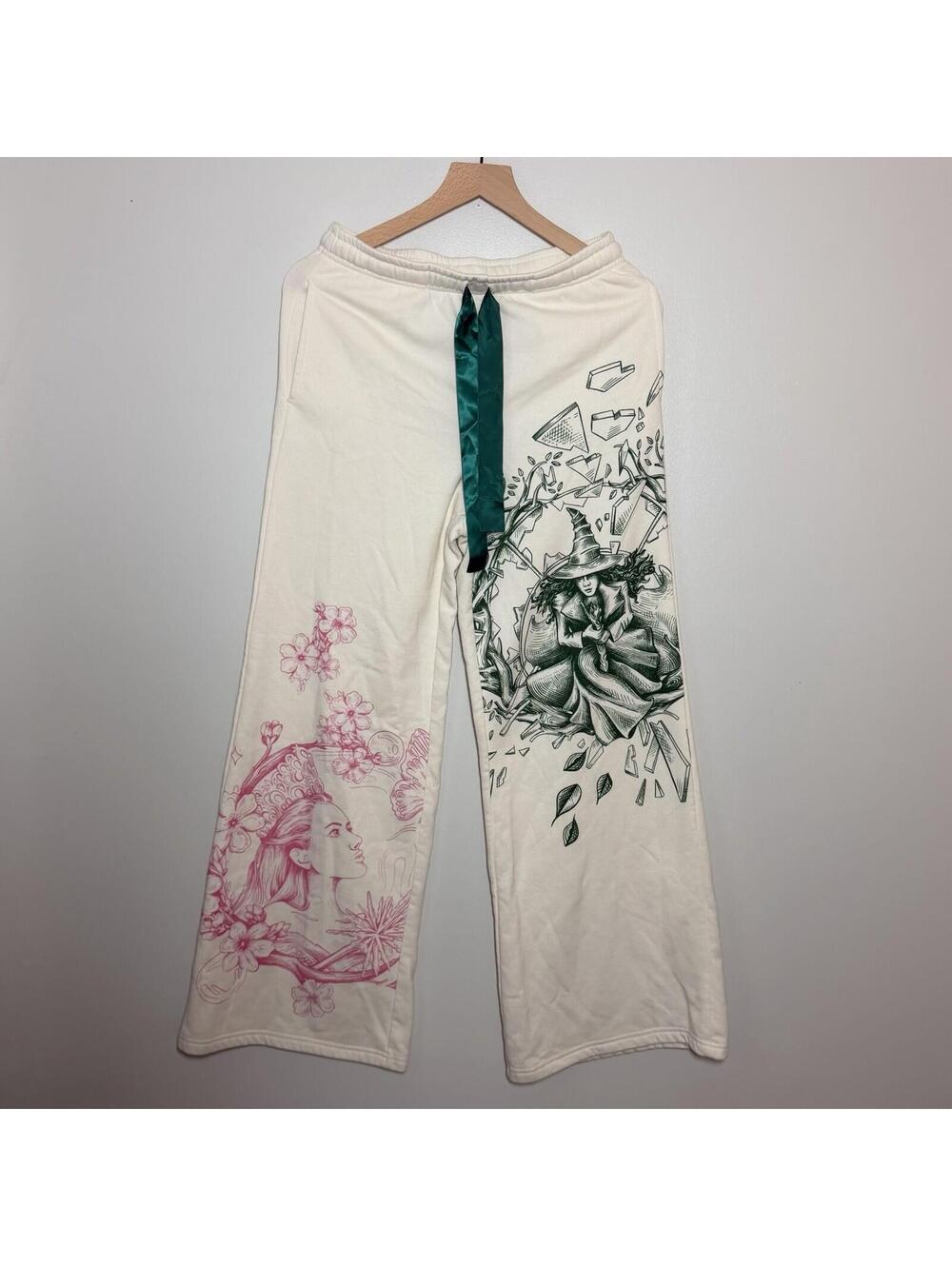 Wicked x Katie Kime Graphic Wide Leg Sweatpants Small Fairy Witch Fantasy
